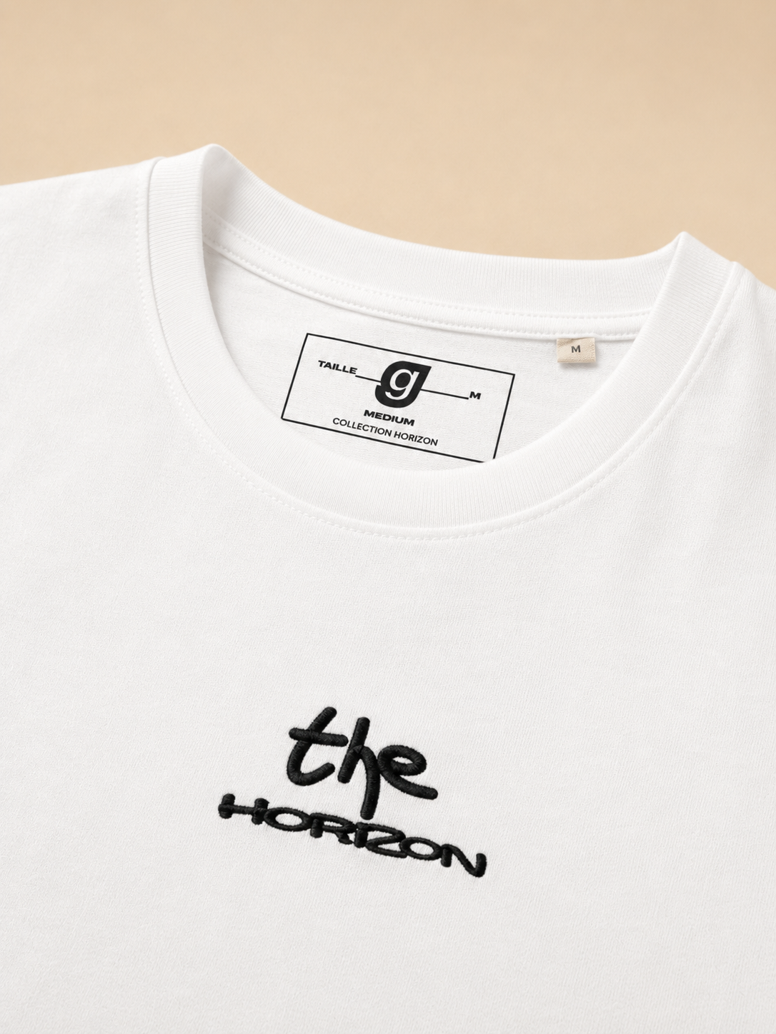 T-shirt GUSTA THE HORIZON blanc - Logo THE HORIZON brodé sur le devant